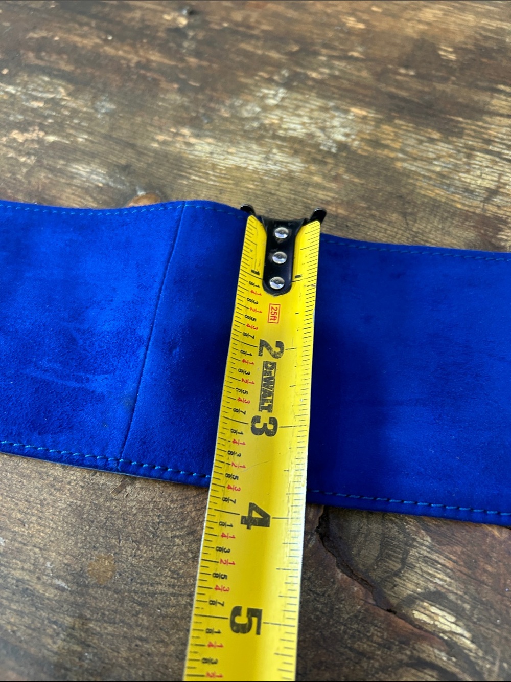 80’s Trussardi suede, leather, wide cobalt belt small - Picture 8 of 8
